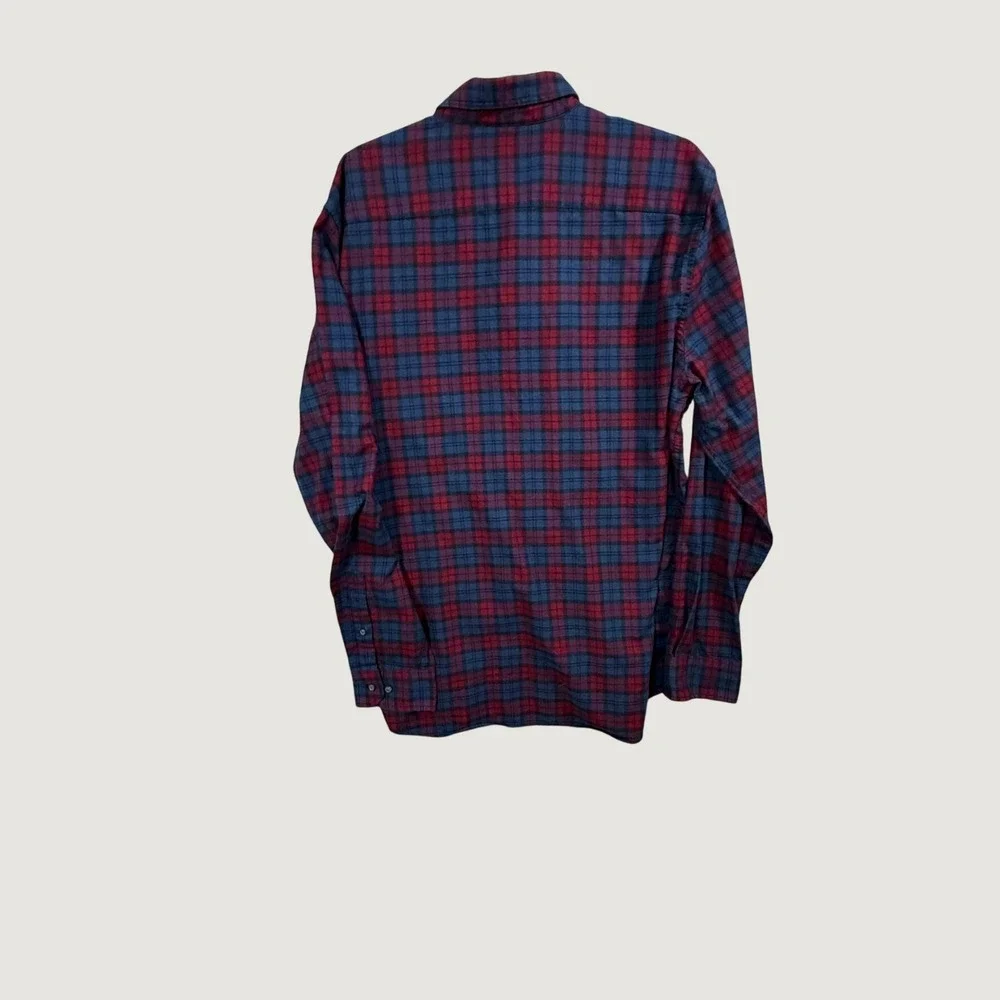Banana Republic Mens XL Tall Untucked Slim Fit Ultra-Soft Flannel Plaid Shirt